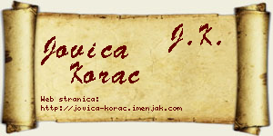 Jovica Korać vizit kartica